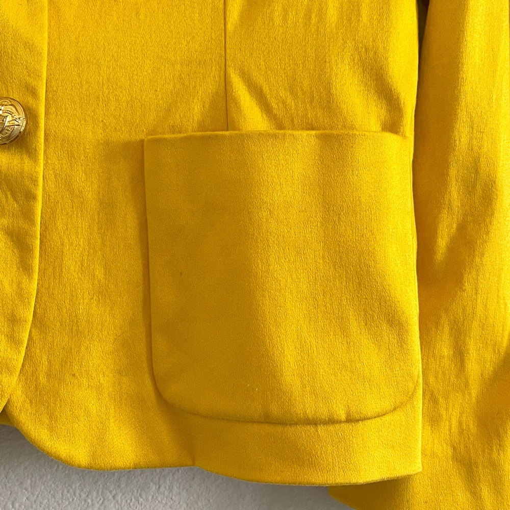 Vintage RALPH Ralph Lauren mustard yellow blazer jacket w/gold buttons SZ 10 - Picture 4 of 17